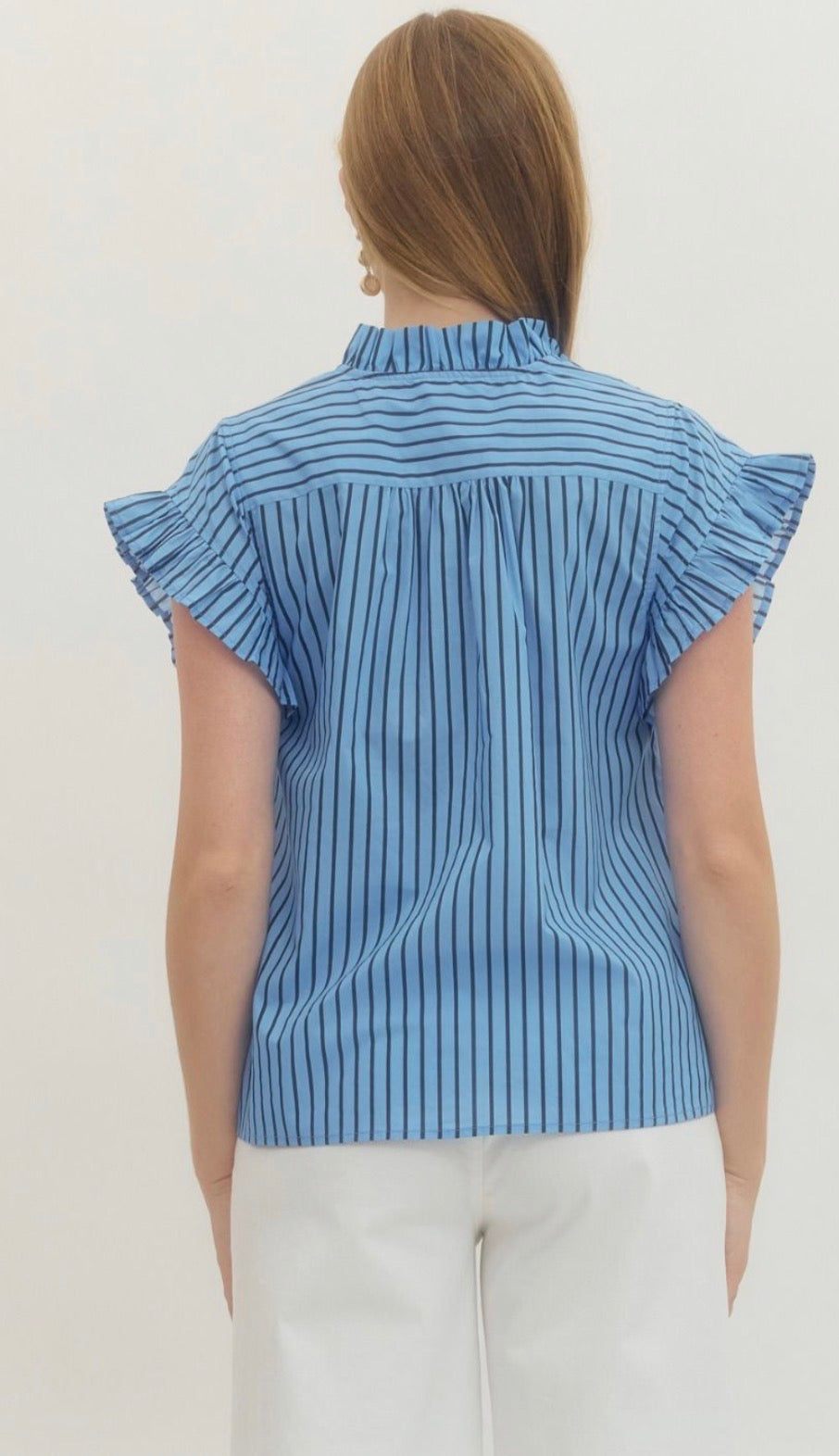 Ruffle Striped Top