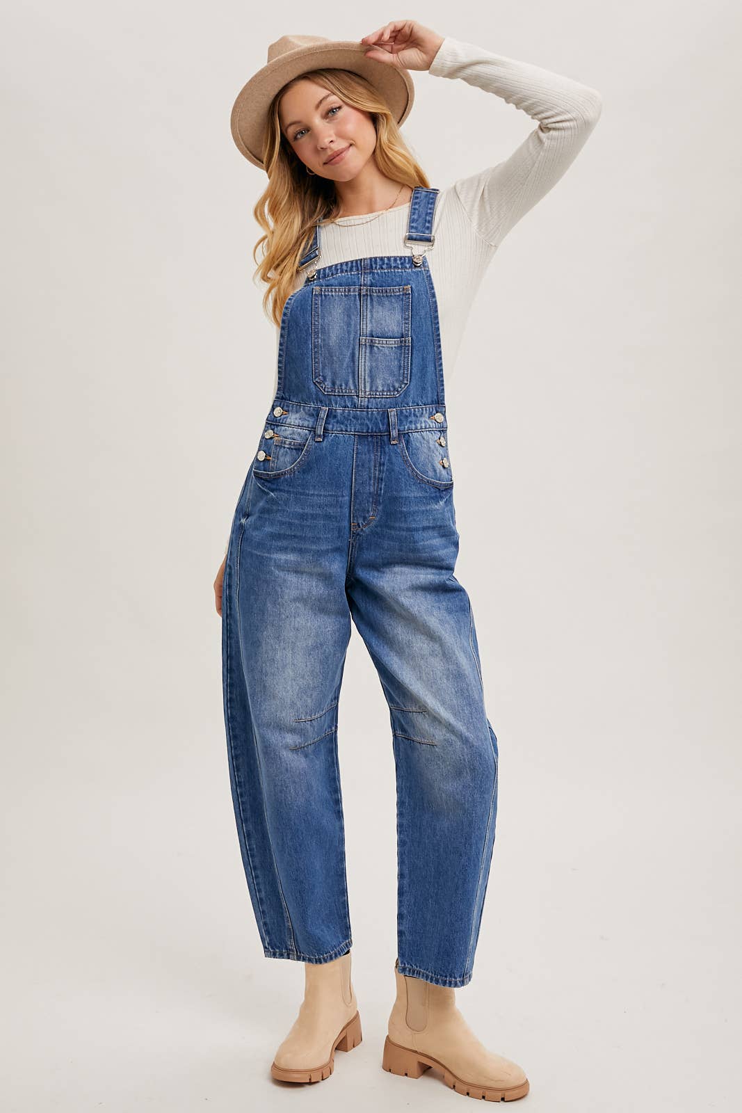 Bluivy - DENIM BARREL OVERALLS