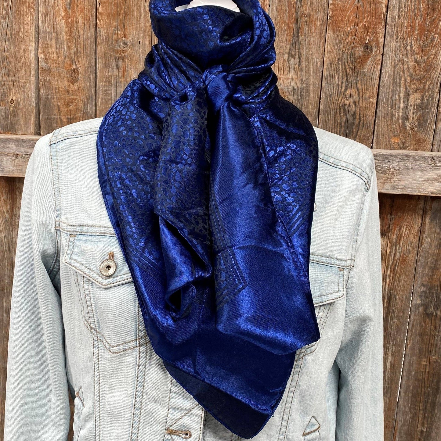 Rodeo Drive - 42X42" Cobalt Jacquard XL Wild Rag / Scarf WR3683