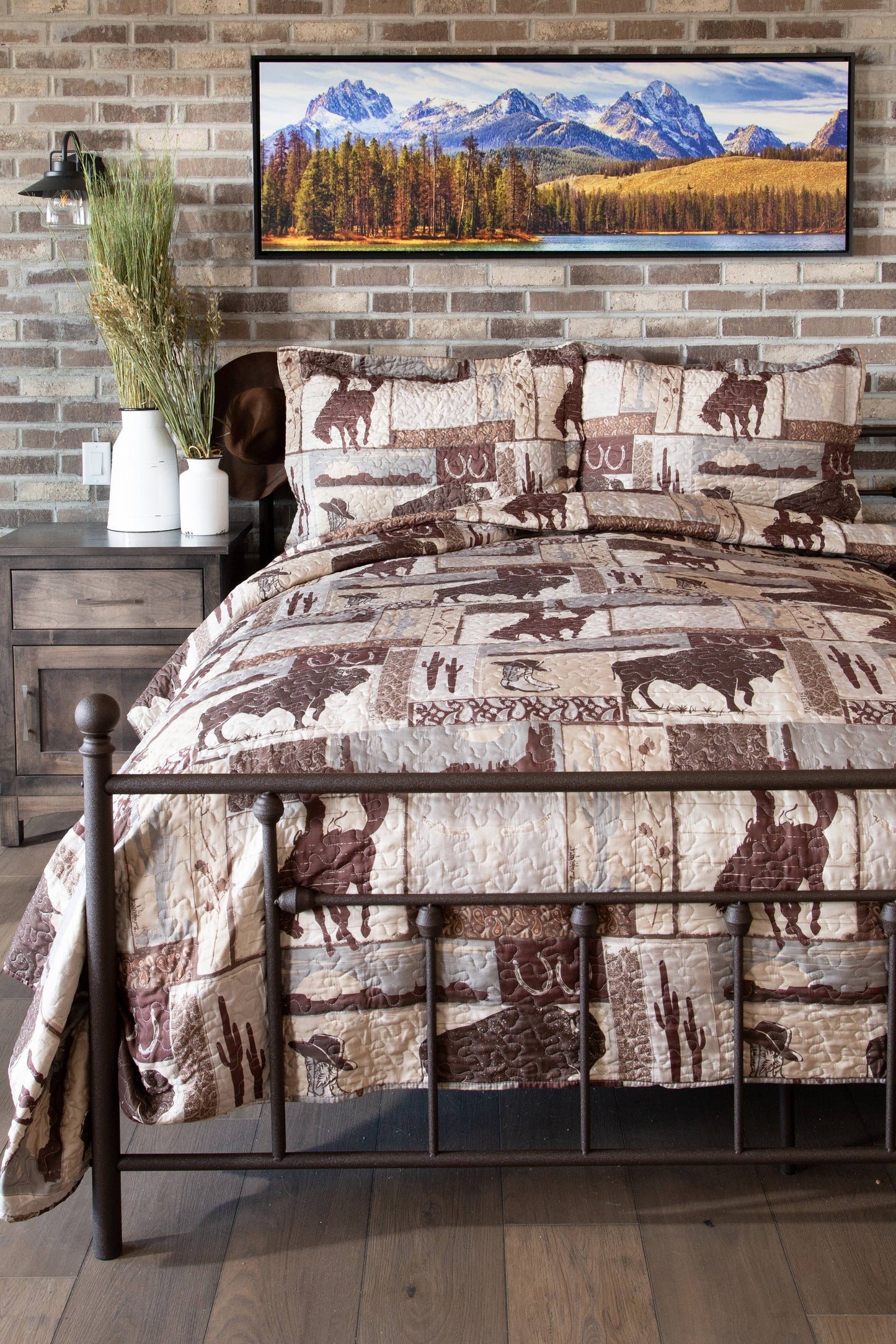 Wrangler Vintage Cowboy Southwestern Quilt Set: King