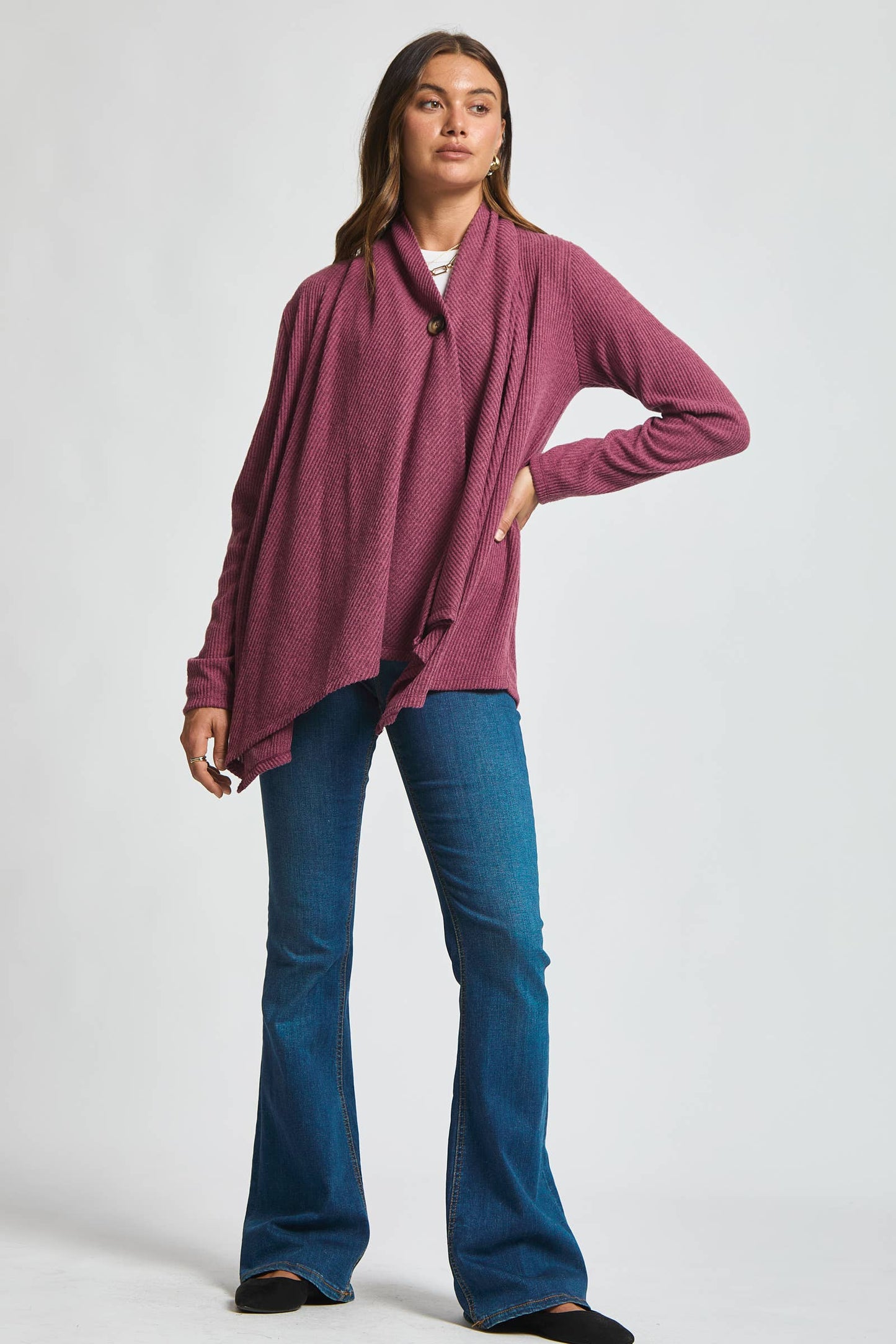Dear Scarlett - Wrap Top w/ Button Front