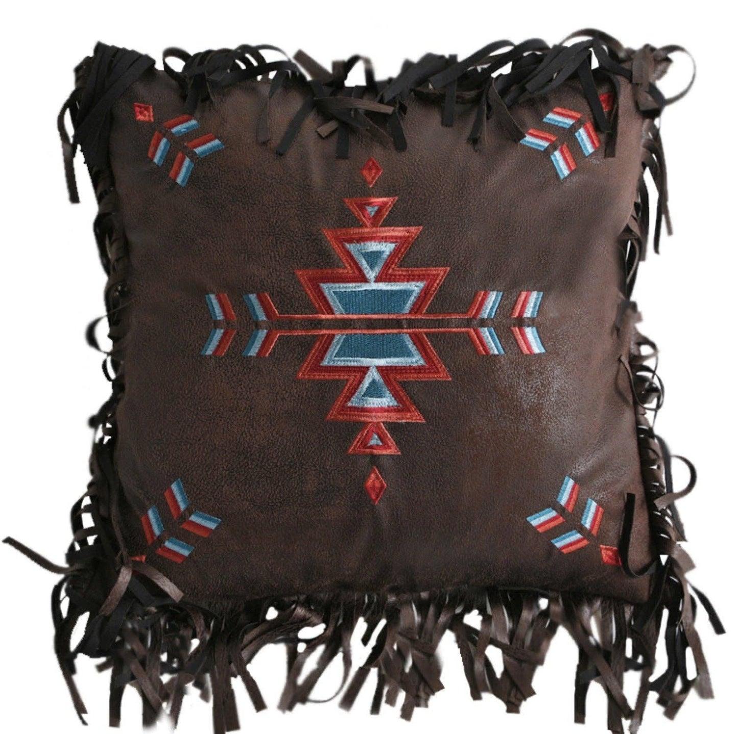 Embroidered Aztec Pillow