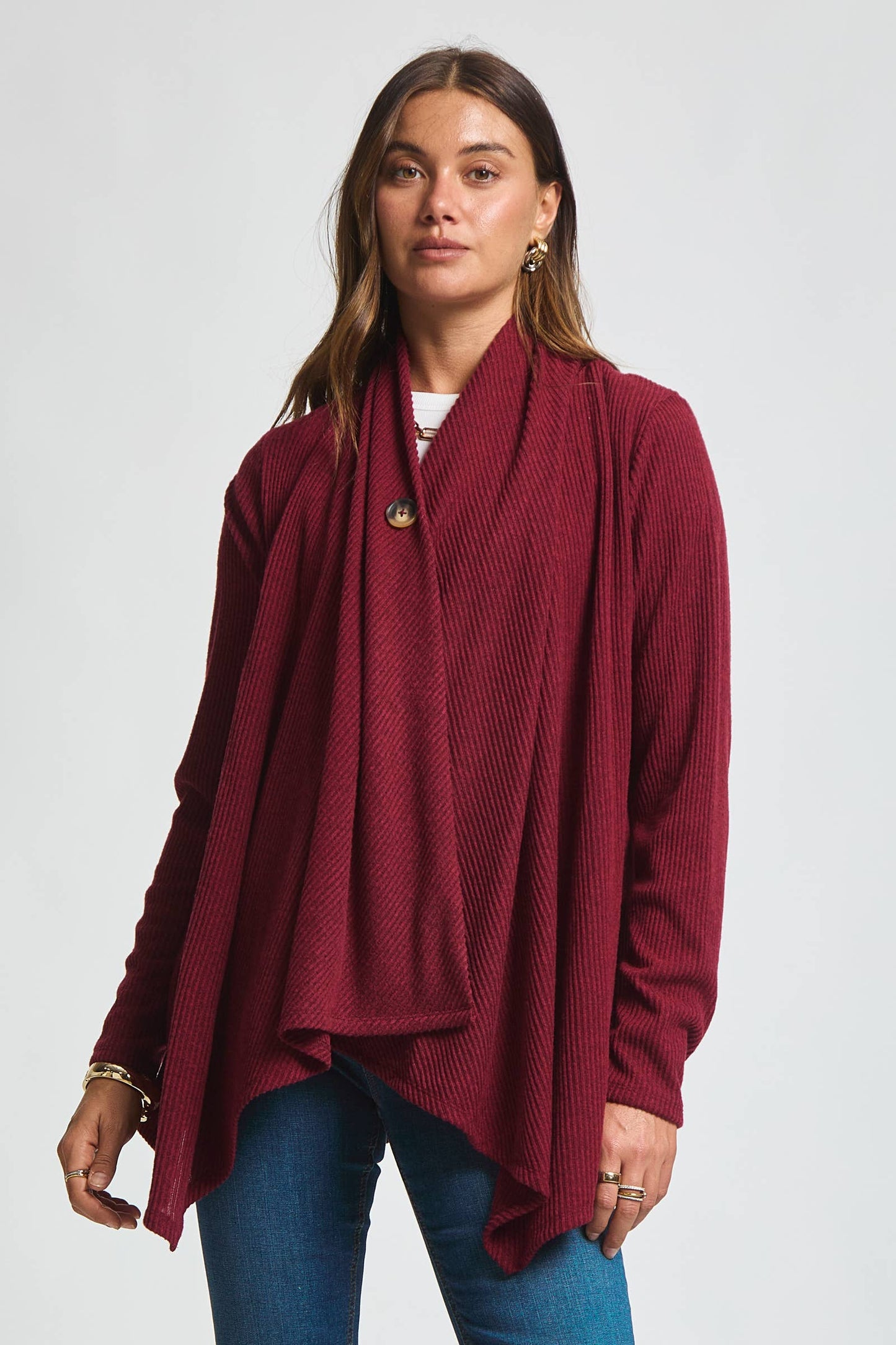 Dear Scarlett - Wrap Top w/ Button Front