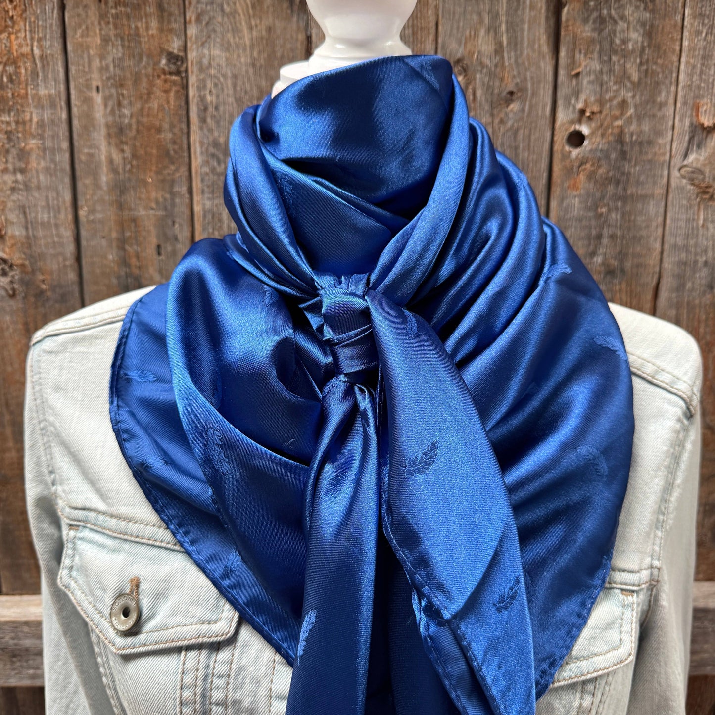 Rodeo Drive - 42X42" Cobalt Jacquard XL Wild Rag / Scarf WR3519