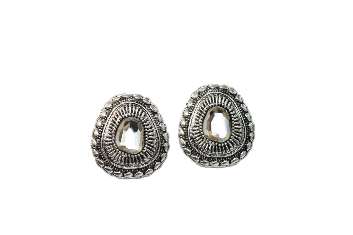 West & Co. - Rhinestone Concho Post Earring