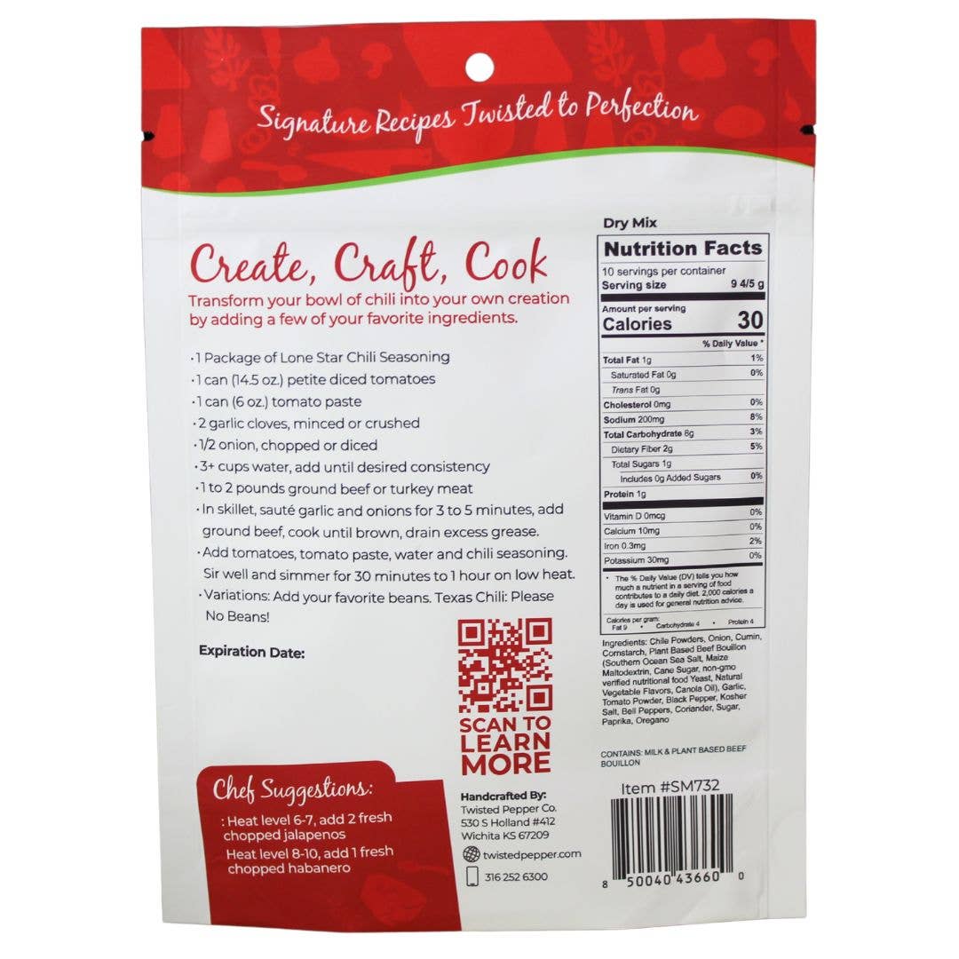 Twisted Pepper Co - Lone Star Chili Mix