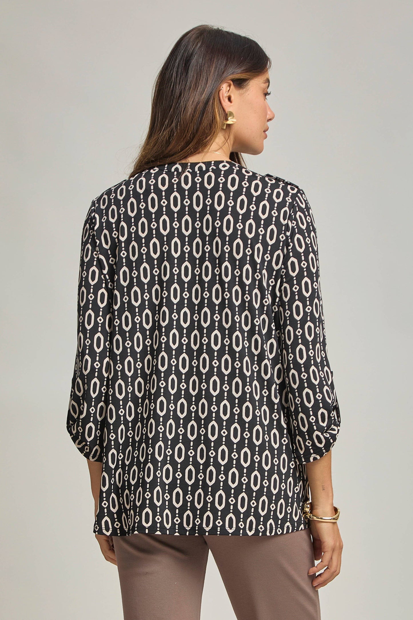 Multi Color Lizzy Faux Pocket Top