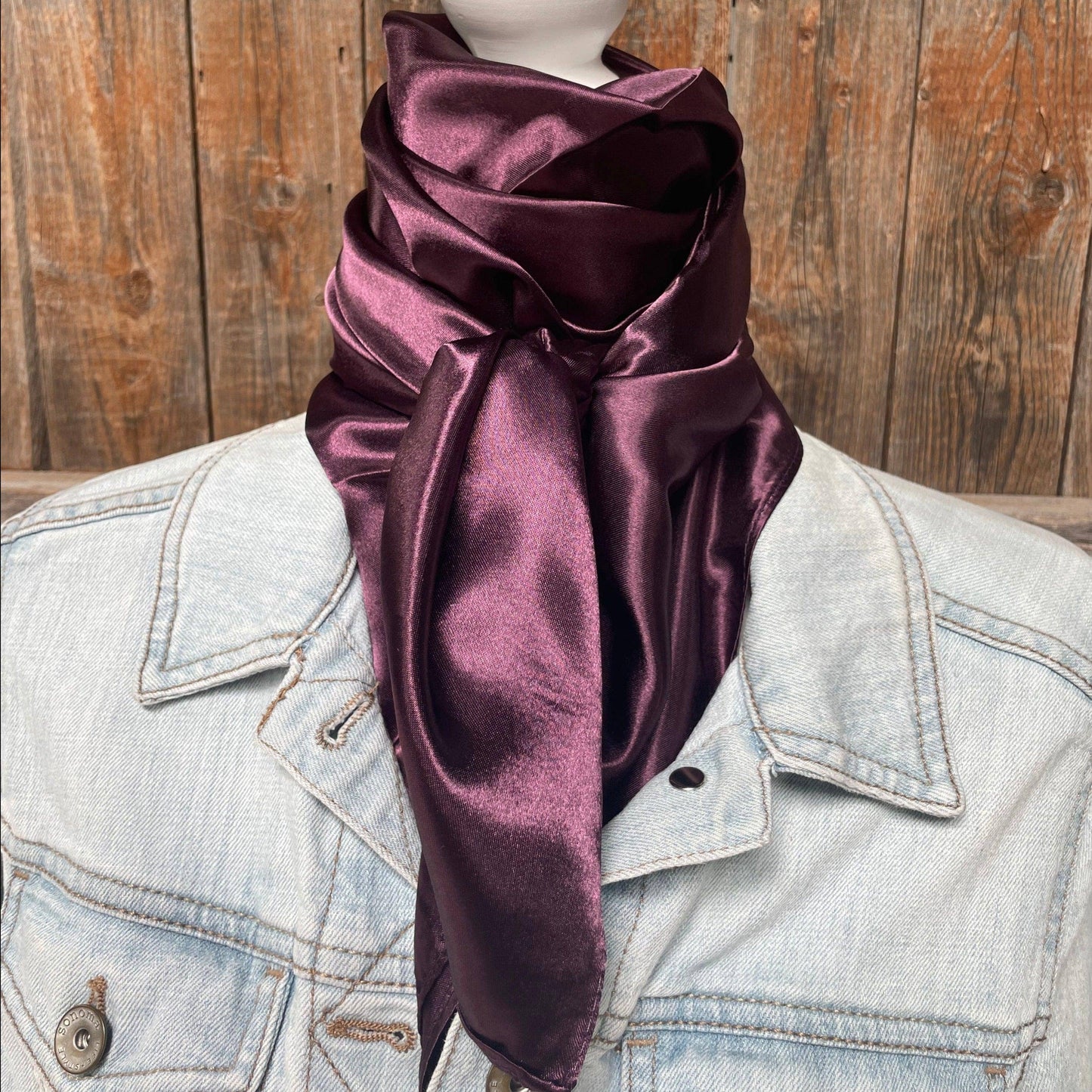 Rodeo Drive - 35X35" Solid Plum Wild Rag / Scarf WRS21