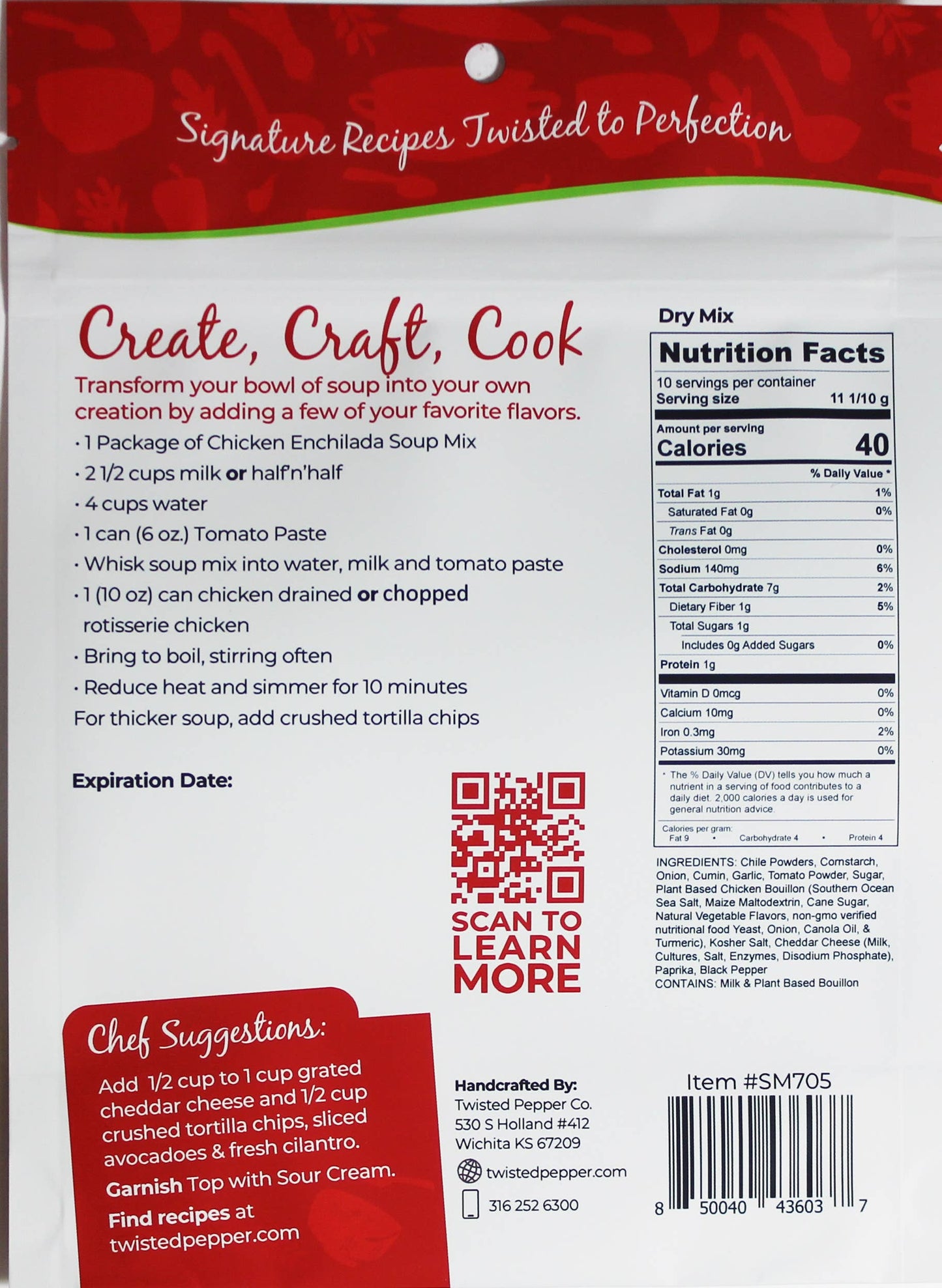 Twisted Pepper Co - Chicken Enchilada Soup Mix