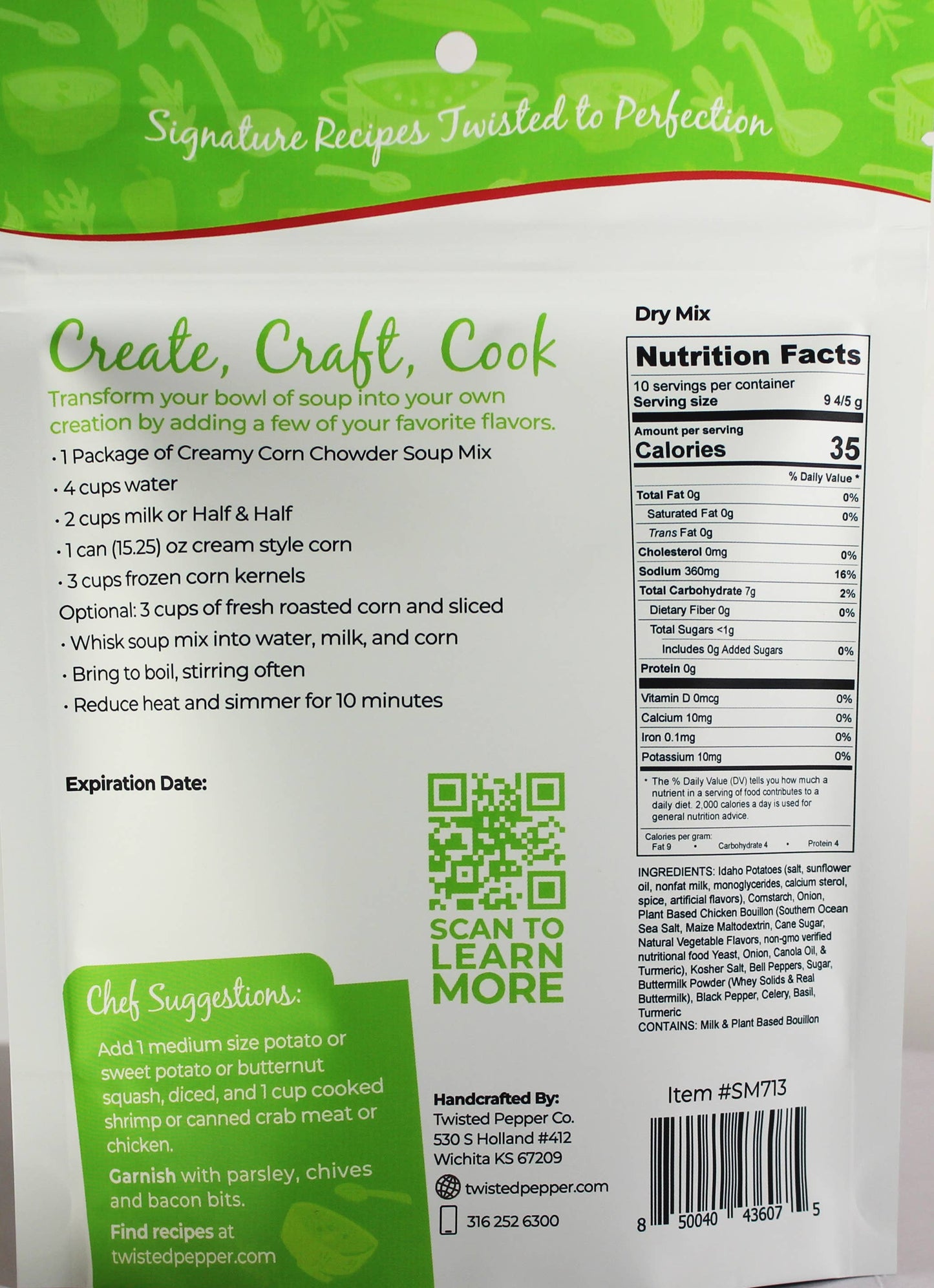 Twisted Pepper Co - Creamy Corn Chowder Soup Mix