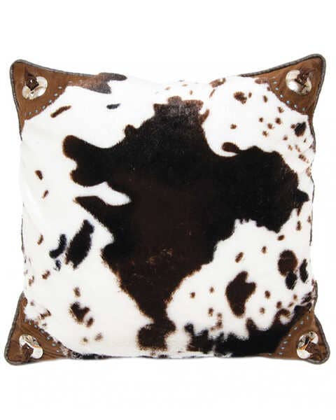 Wrangler Cowhide Corner Faux Cowhide Throw Pillow 18"x18"
