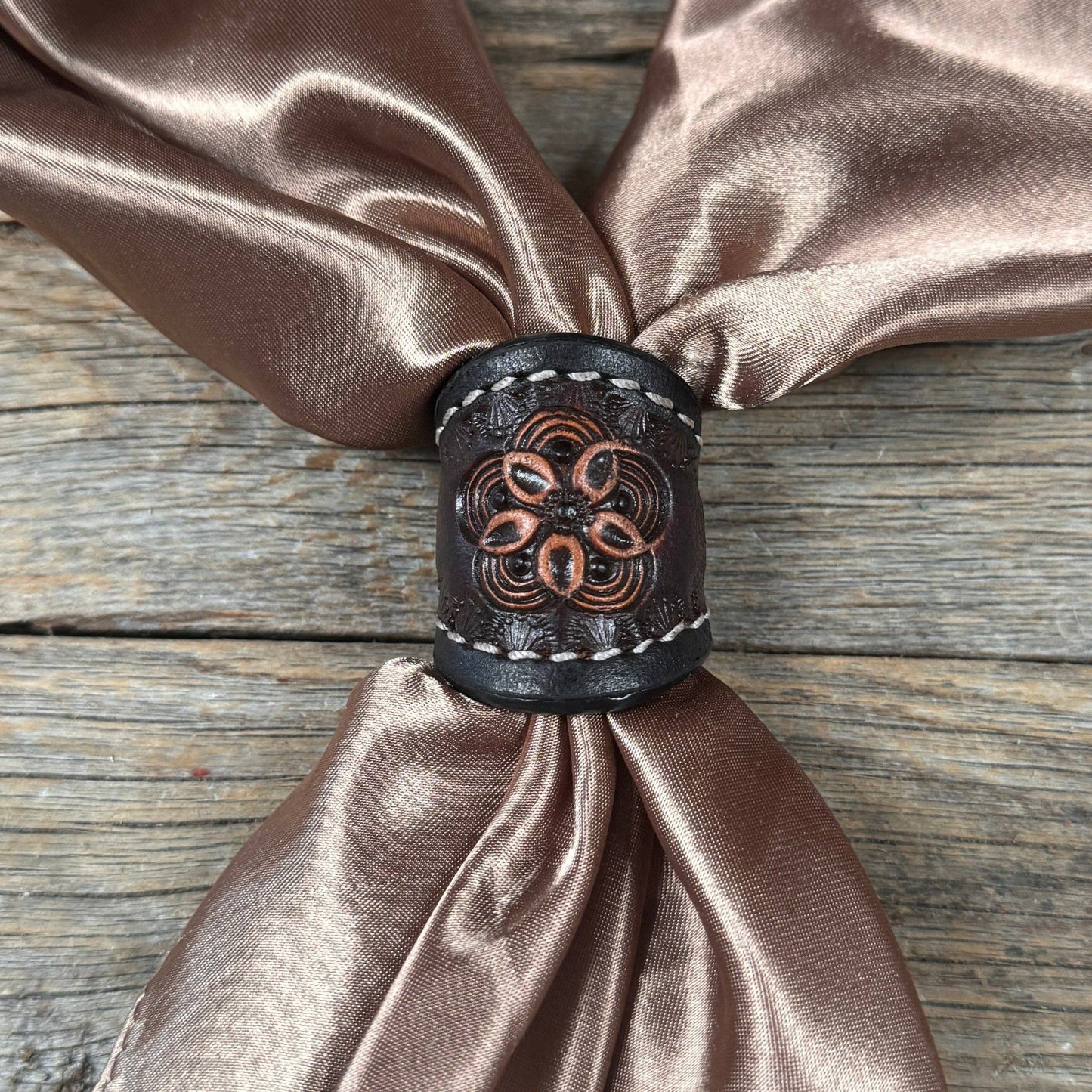 Rodeo Drive - Tooled Leather Wild Rag Slides - Assorted: LIGHT OIL FLORAL