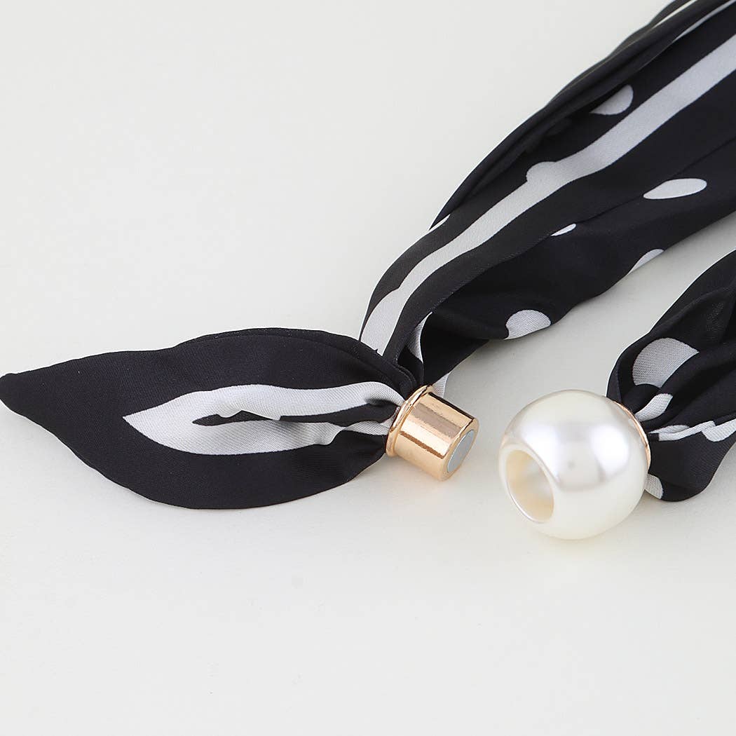 3AM BY H&D ACCESSORIES - Polka Dot Beaded Scarf Wrap Necklace