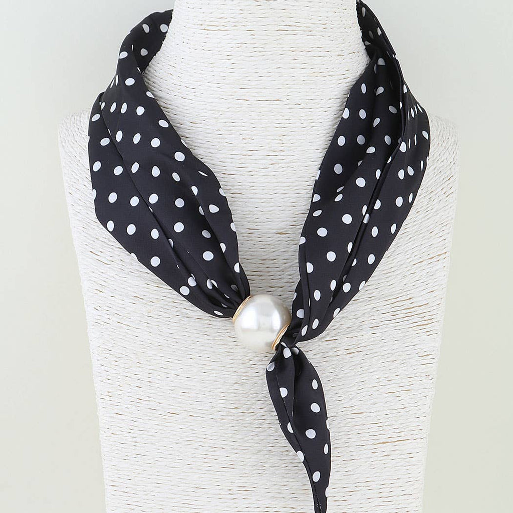 3AM BY H&D ACCESSORIES - Classic Polka Dot Scarf Wrap Necklace