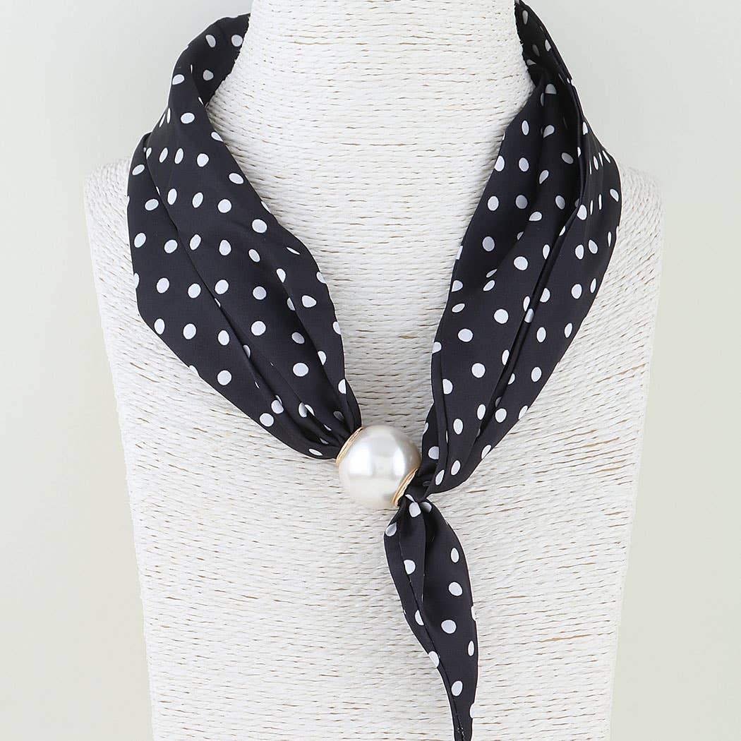 3AM BY H&D ACCESSORIES - Classic Polka Dot Scarf Wrap Necklace