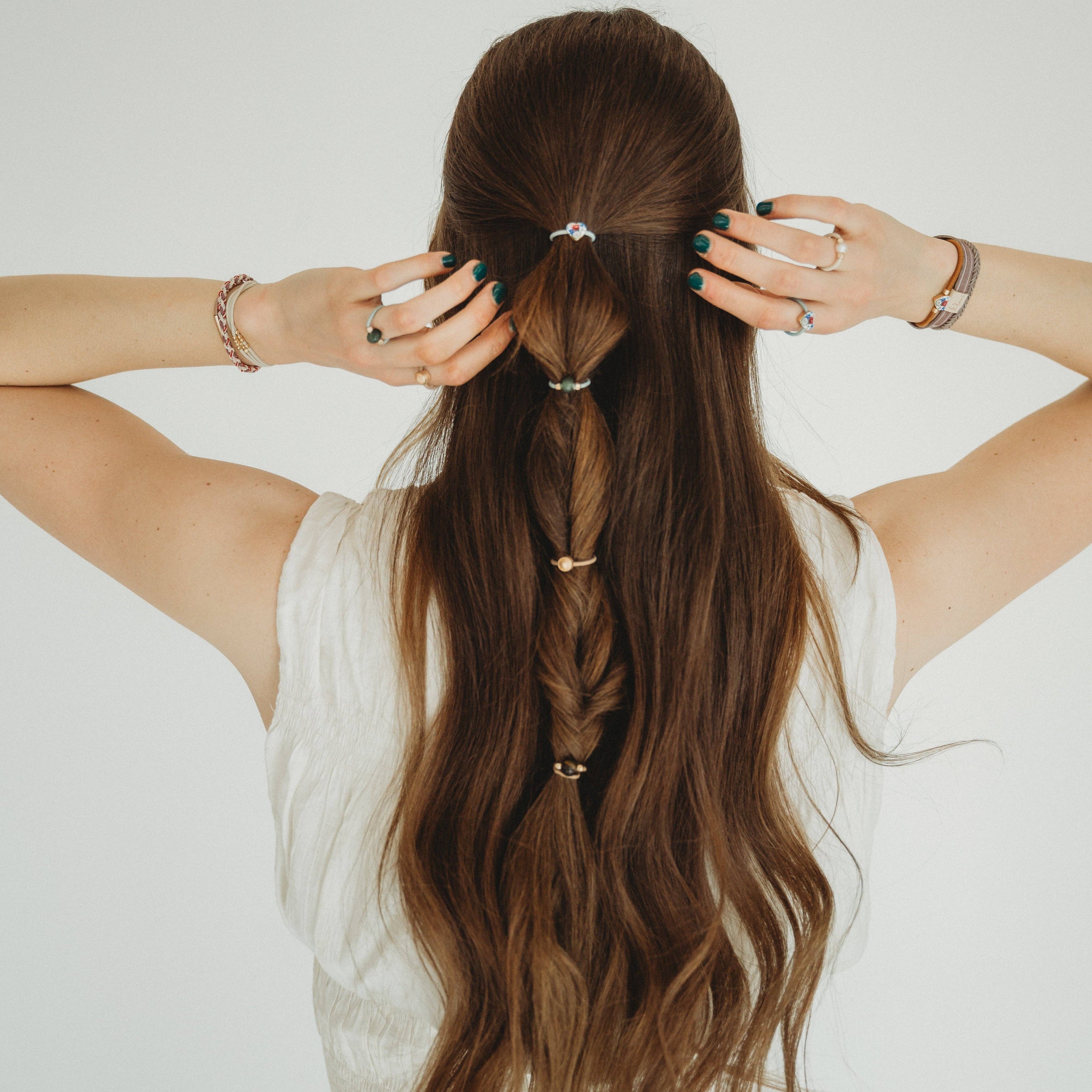 K'lani hair tie bracelets - "Terra' Earth Tones Hair Tie Rings