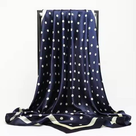 JOSSLYN by wall to wall - LARGE POLKA DOT PRINT BANDANA SCARF | 40SC694