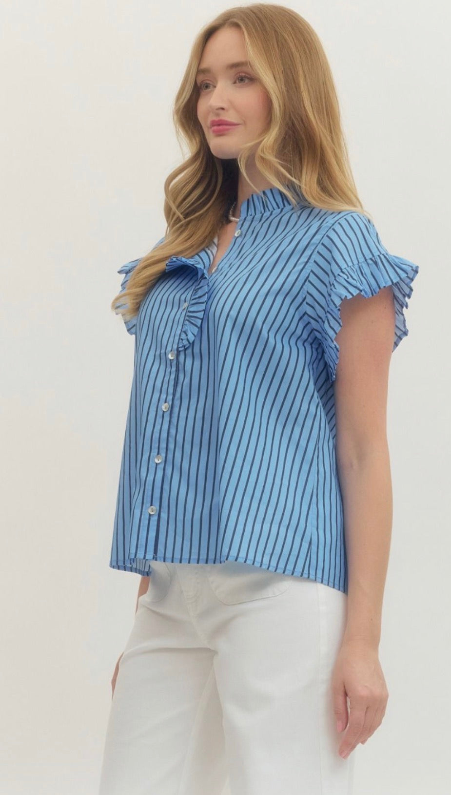 Ruffle Striped Top