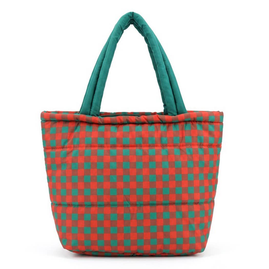 3AM BY H&D ACCESSORIES - Gingham Quilted Puffer Tote