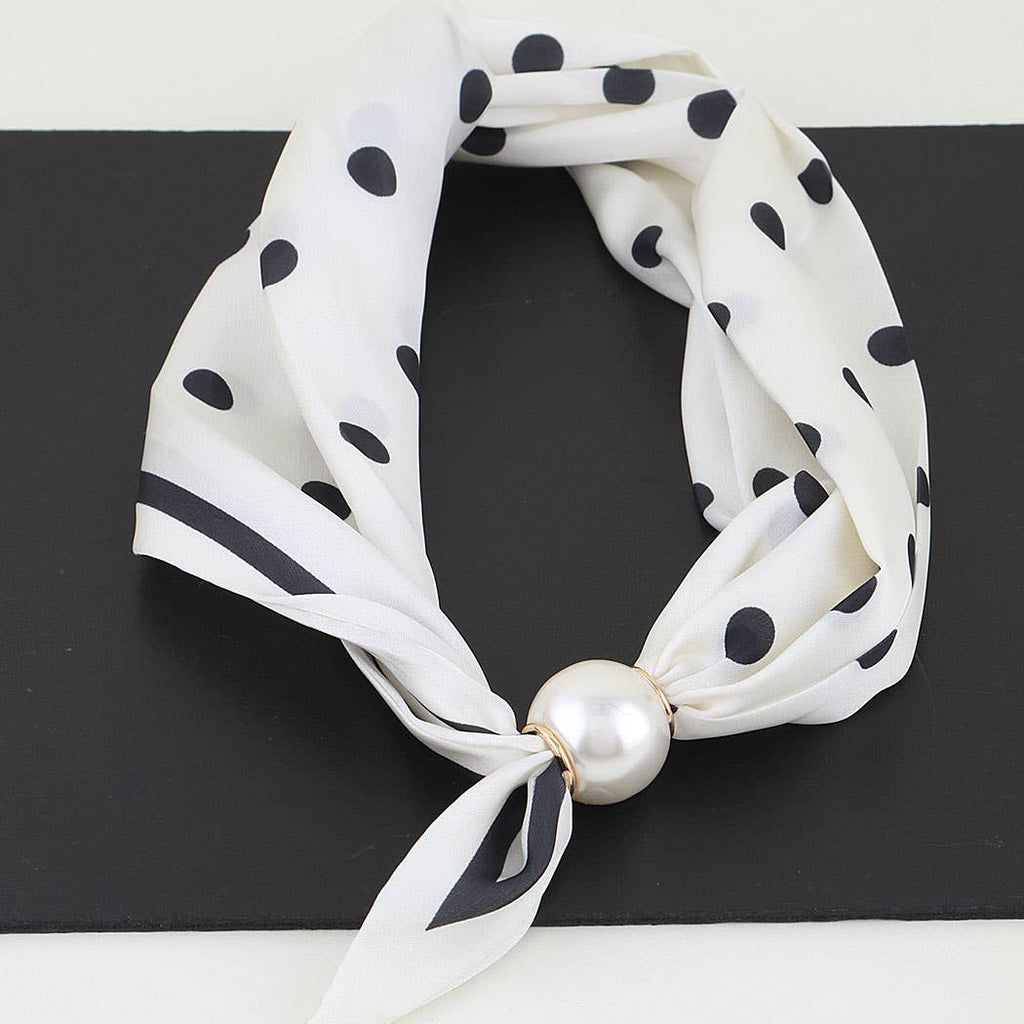 3AM BY H&D ACCESSORIES - Polka Dot Beaded Scarf Wrap Necklace