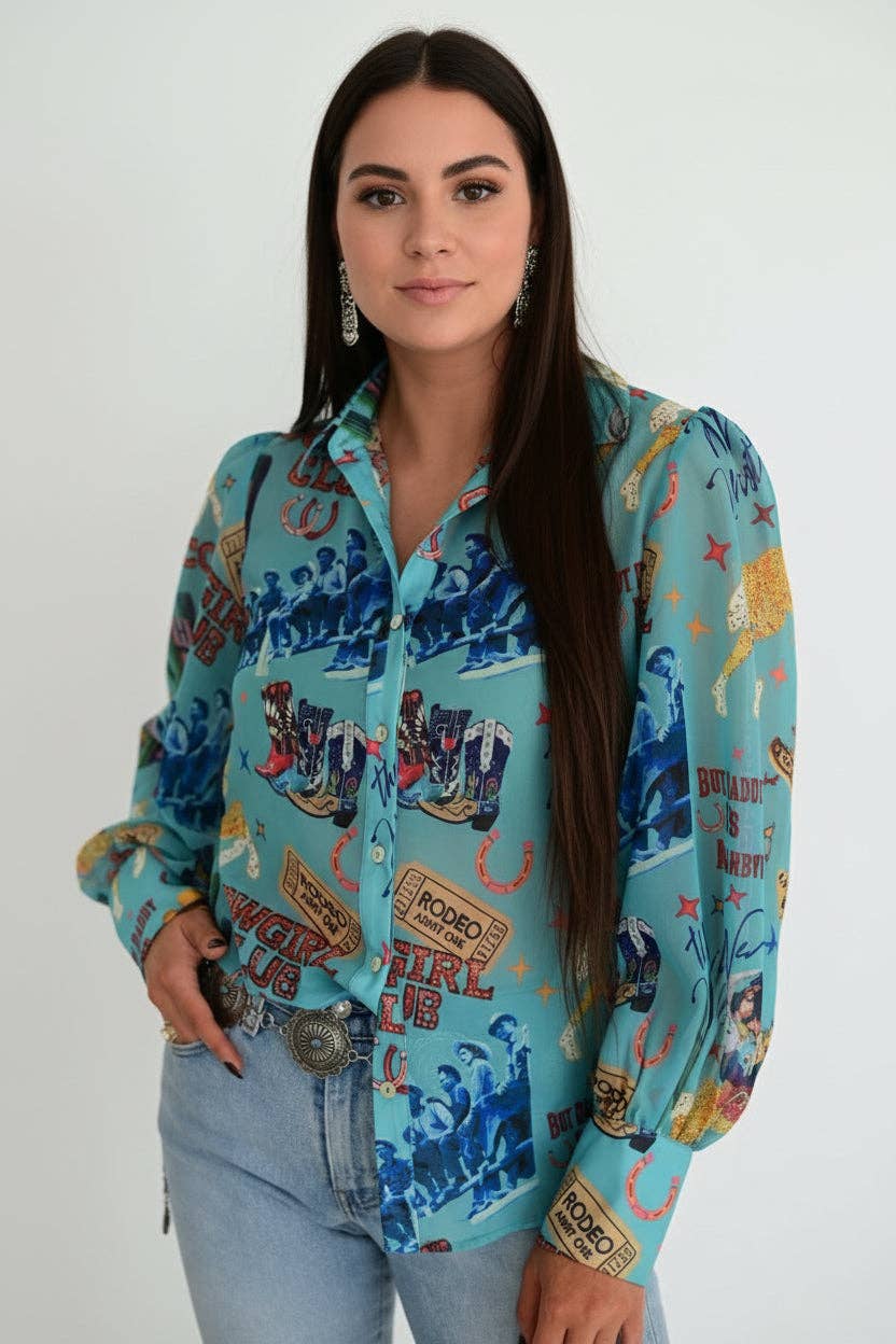 TURQUOISE COWGIRL COLLAGE