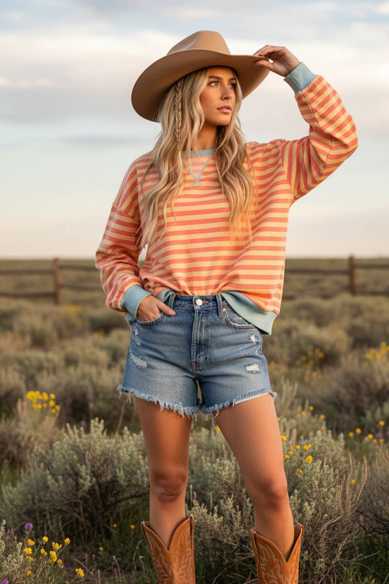 MULTI COLOR STRIPED SWEATSHIRT