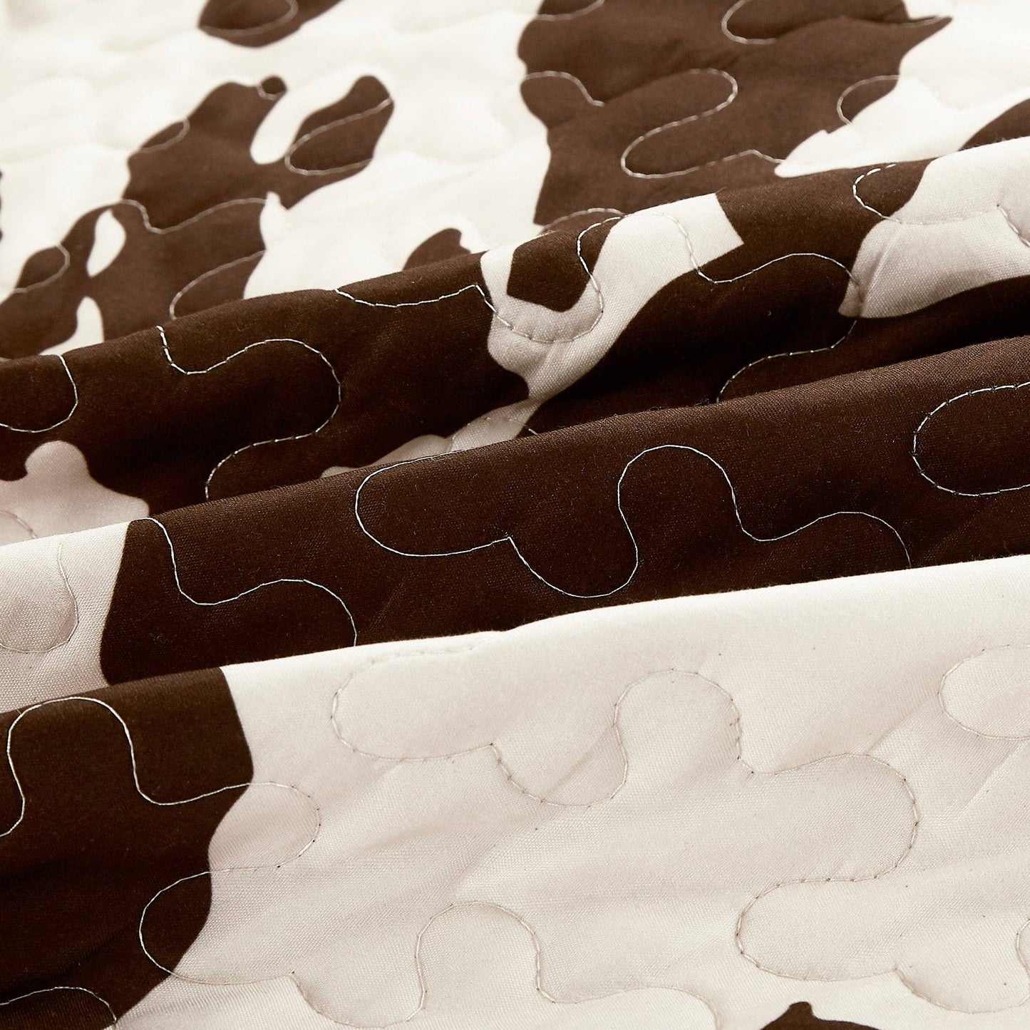 - Rustic Cowhide Brown Bedspread Quilt - 3 Piece Set: Full/Queen