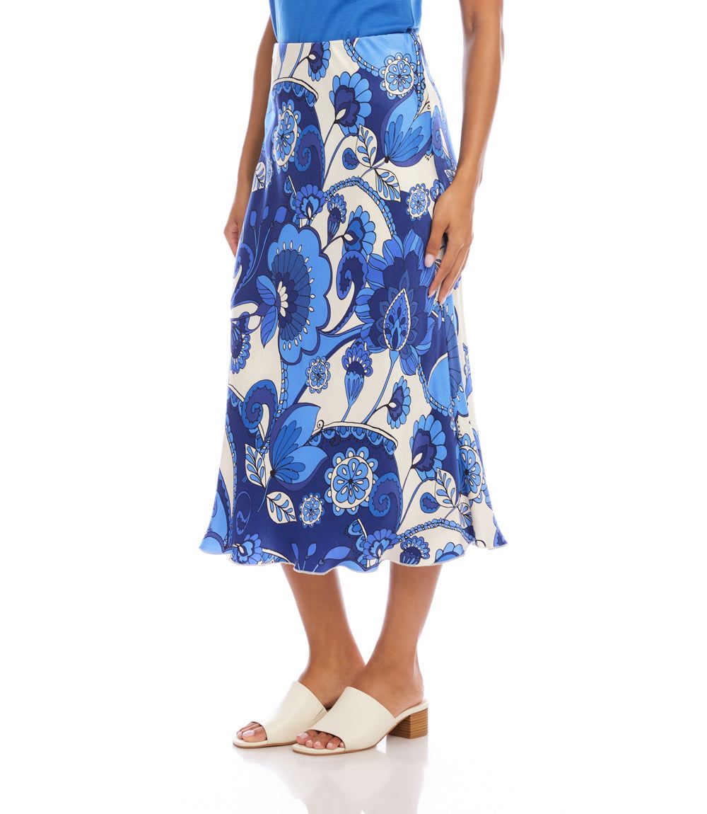 Bias Cut Midi Skirt