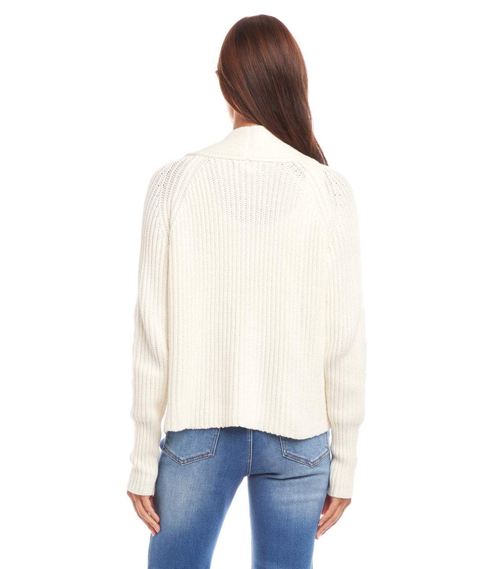 Cropped Open Front Cardigan Sweater