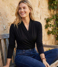 Travel Jersey Drape Front Crossover Top