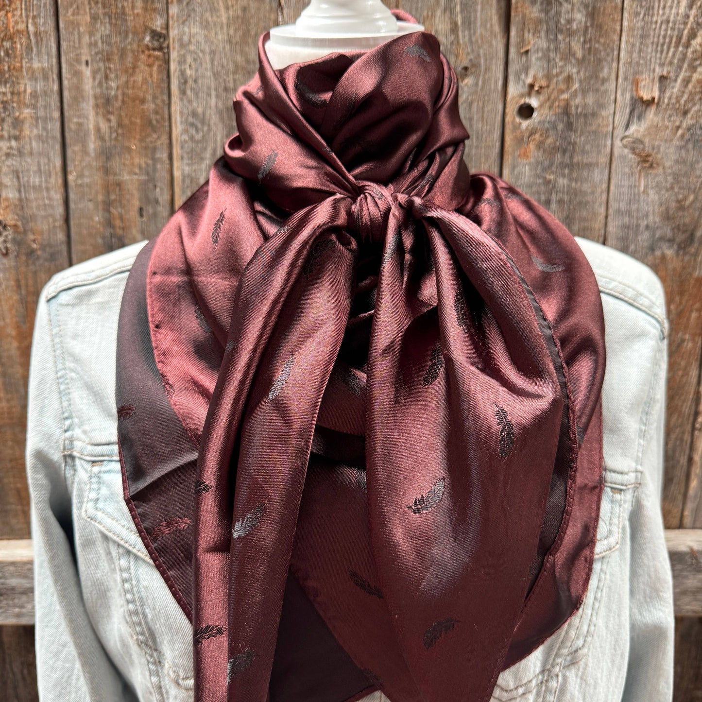 Rodeo Drive - 42X42"  Brown Jacquard XL Wild Rag / Scarf WR3517