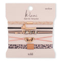 K'lani hair tie bracelets - "Wild" Animal Print with Pink Accent Hair Tie Bracelets
