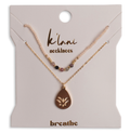 K'lani hair tie bracelets - "Breathe" Gold Lotus Necklace Set