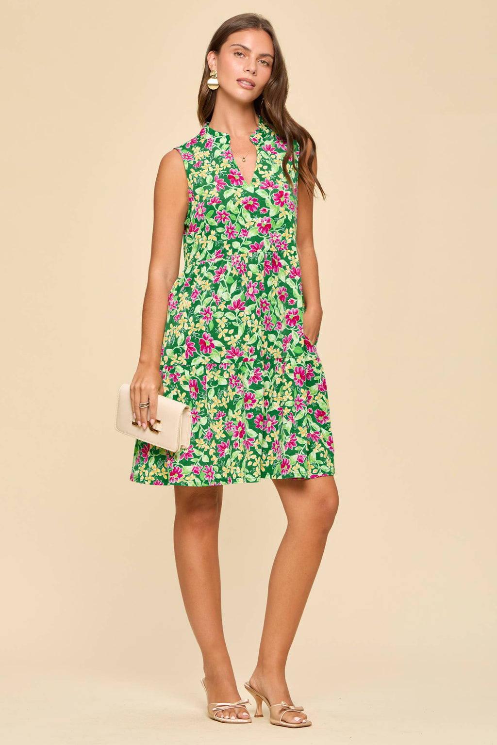 Printed Floral Tiered Lizzy Dress