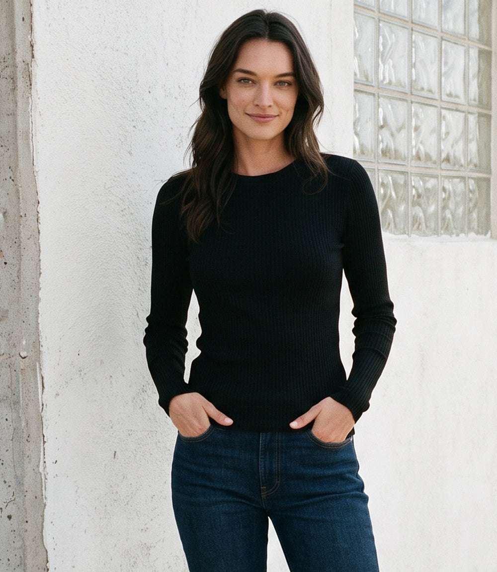 Ribbed Long Sleeve Top