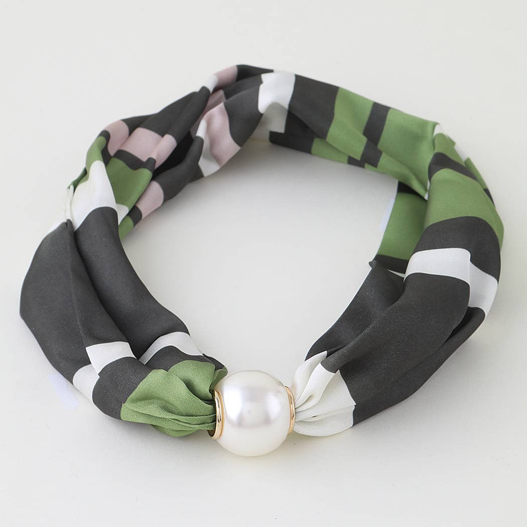 3AM BY H&D ACCESSORIES - Scarf Pearl Slider Choker Necklace