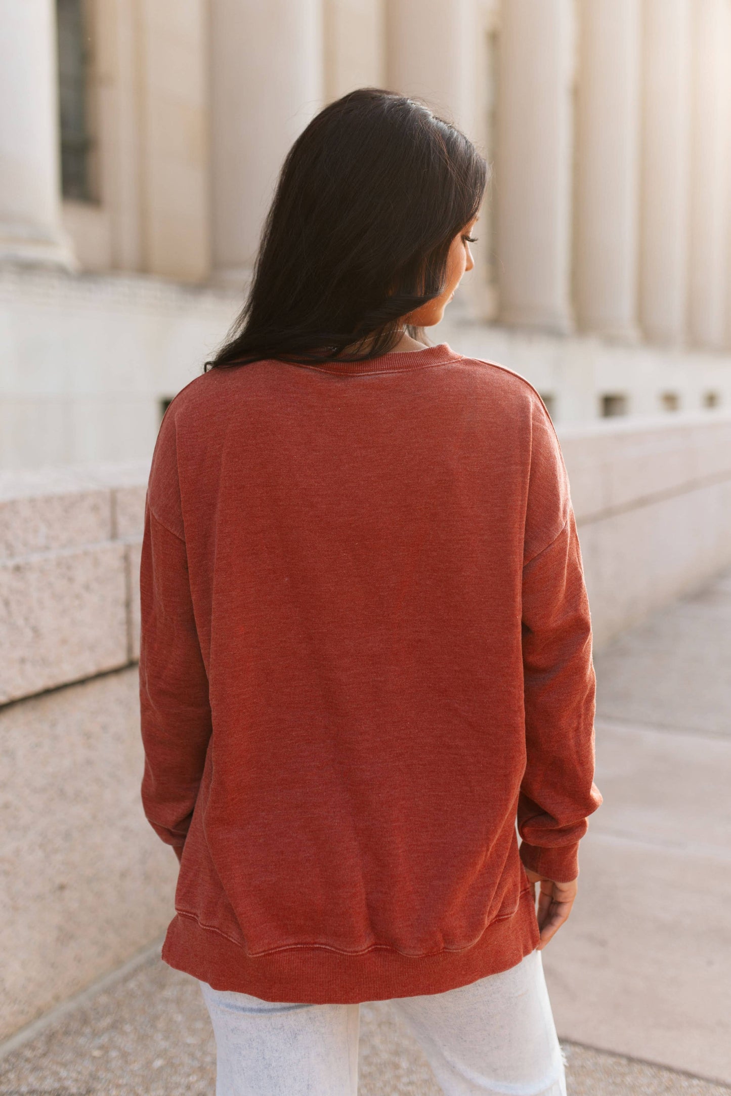 DENIM POCKET TOP- VINTAGE WINE