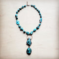 Blue Turquoise Necklace w/ Soldered Turquoise Pendant 259j