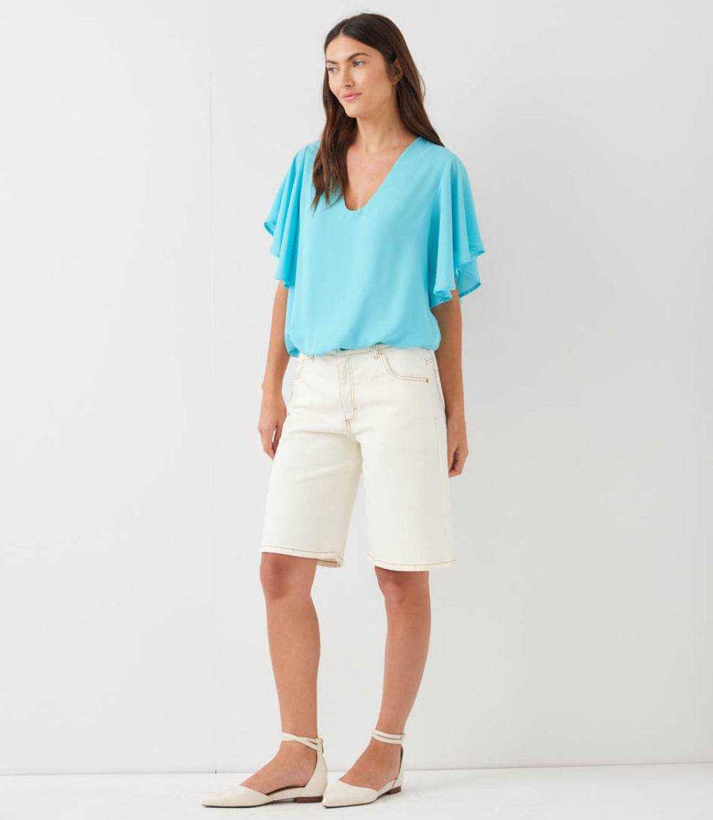 Flutter Sleeve V-Neck Top