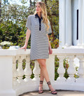 Stripe Short Sleeve Polo Dress