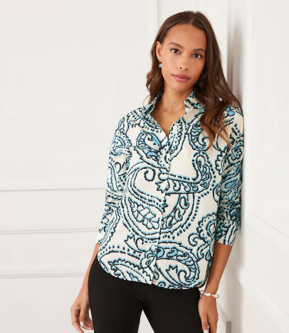 Ruched Sleeve Button-Up Shirt