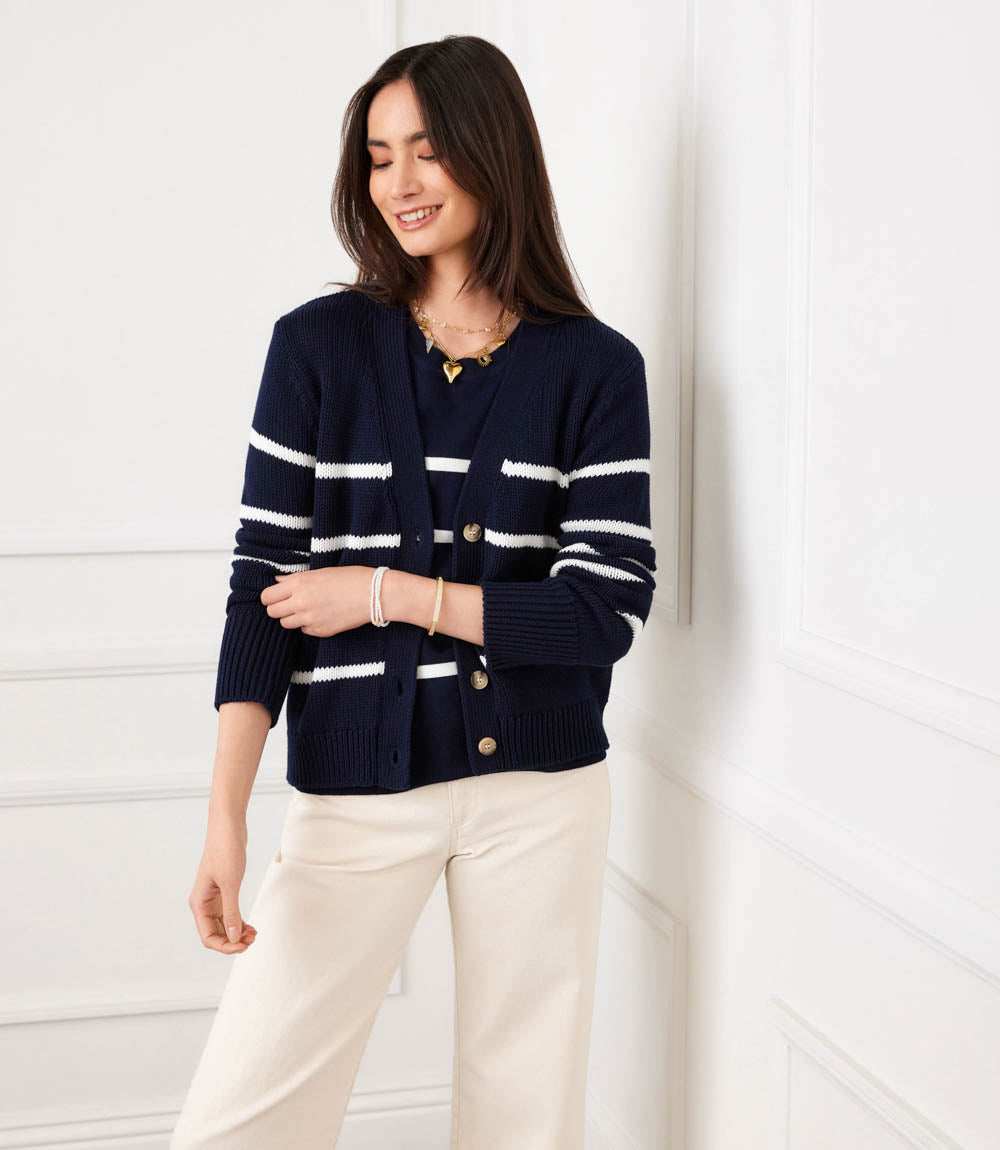 Stripe Cardigan Sweater