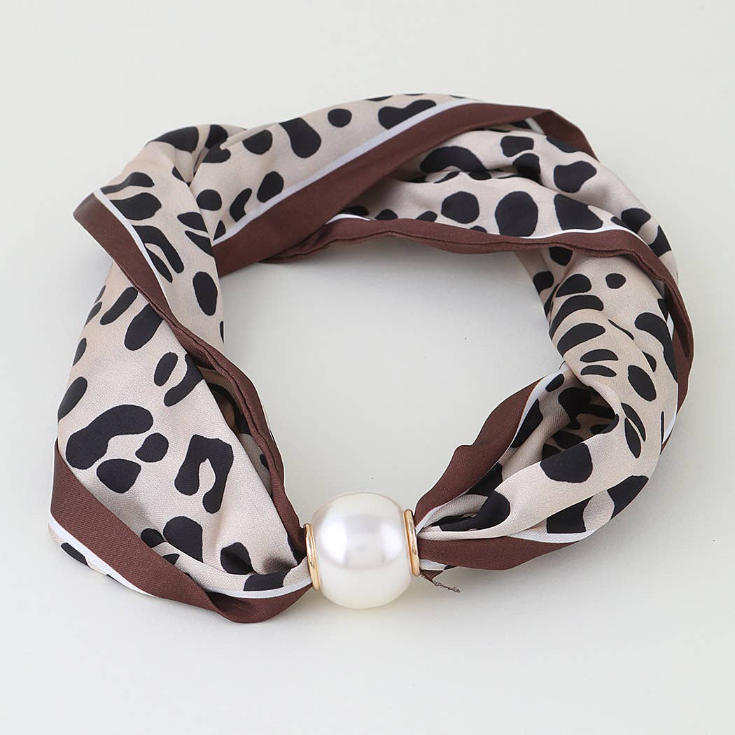 3AM BY H&D ACCESSORIES - Scarf Pearl Slider Choker Necklace