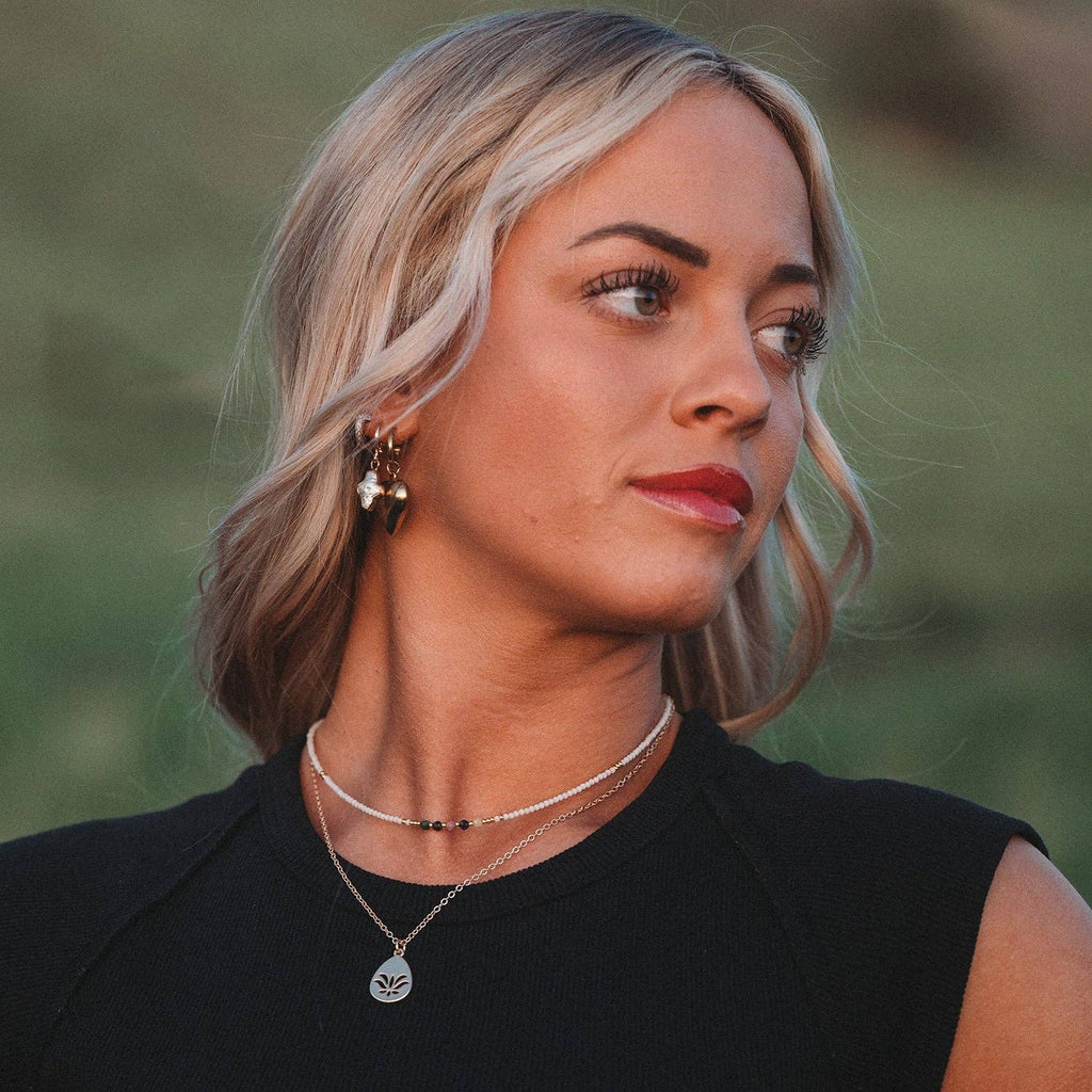 K'lani hair tie bracelets - "Breathe" Gold Lotus Necklace Set