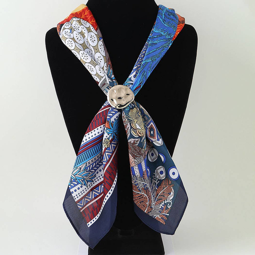 3AM BY H&D ACCESSORIES - Hammered Fabric Scarf Wrap Necklace