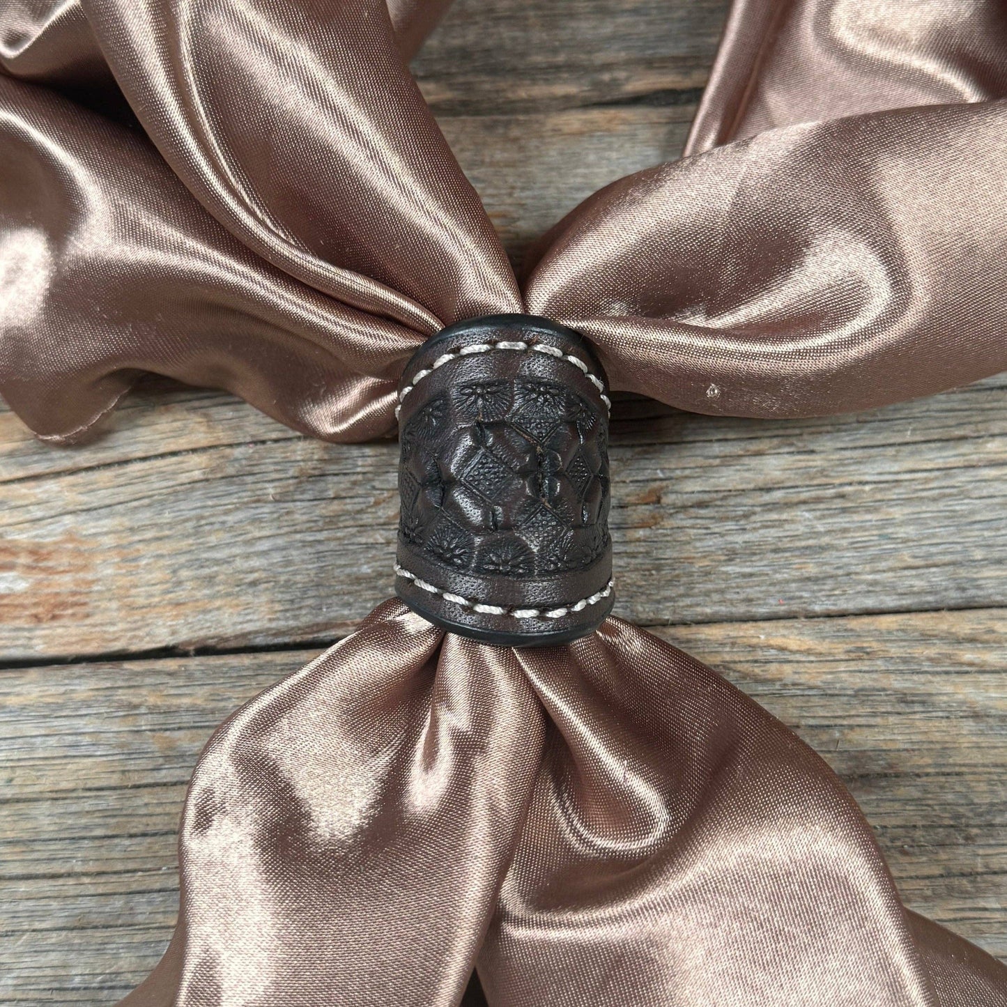 Rodeo Drive - Tooled Leather Wild Rag Slides - Assorted: LIGHT OIL FLORAL