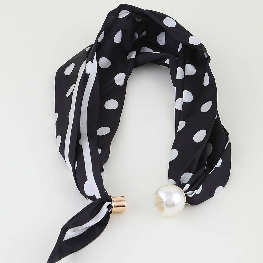3AM BY H&D ACCESSORIES - Polka Dot Beaded Scarf Wrap Necklace