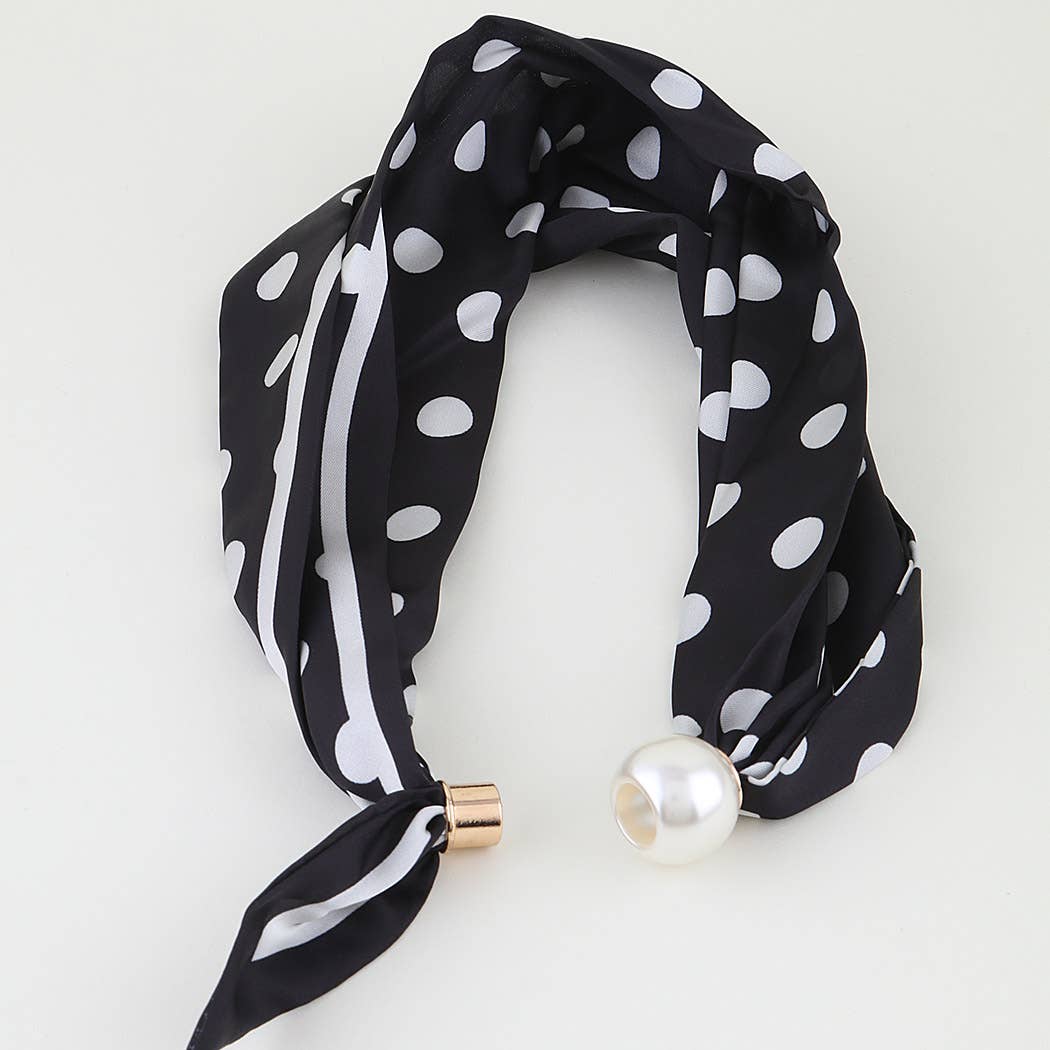 3AM BY H&D ACCESSORIES - Polka Dot Beaded Scarf Wrap Necklace