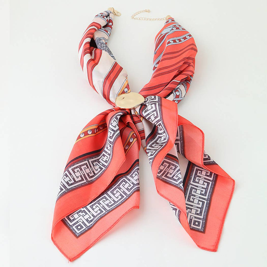 3AM BY H&D ACCESSORIES - Hammered Fabric Scarf Wrap Necklace