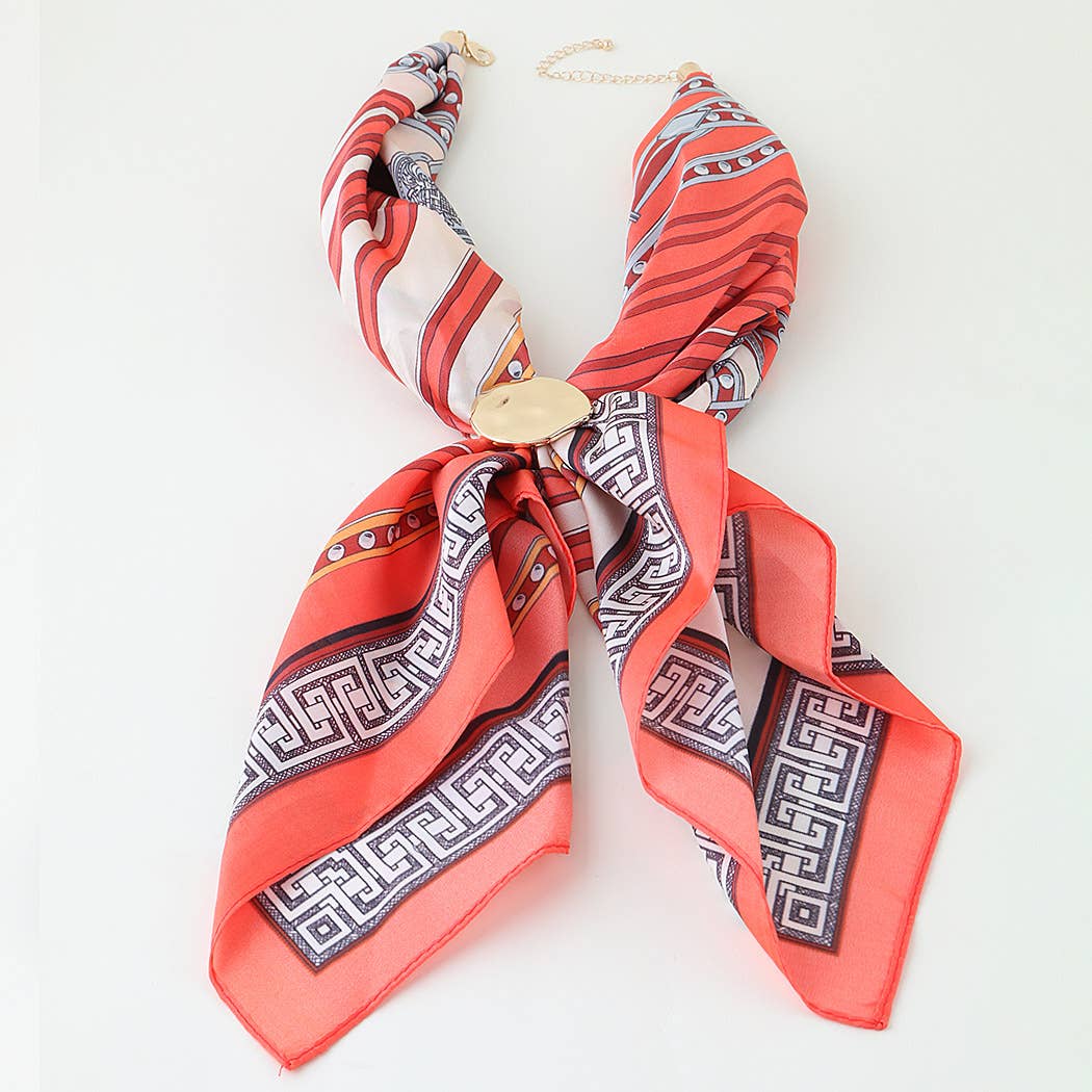 3AM BY H&D ACCESSORIES - Hammered Fabric Scarf Wrap Necklace